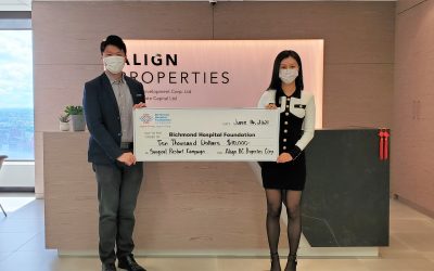 发展商ALIGN BC PROPERTIES CORP向列治文医院基金会「外科手术重启行动」捐款$10,000