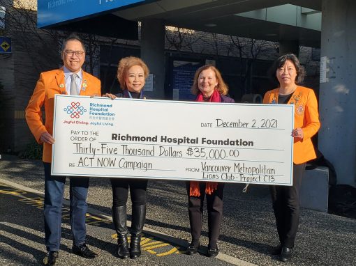 VANCOUVER METROPOLITAN LIONS CLUB UNITE VIRTUALLY TO SUPPORT RICHMOND HOSPITAL FOUNDATION